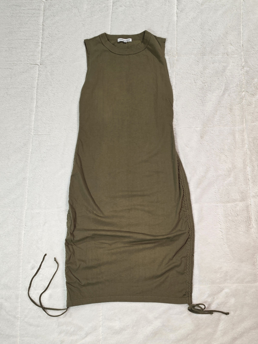Cotton Citizen Olive Tank Midi Dress with Side Drawstrings(BCTZ2-07)